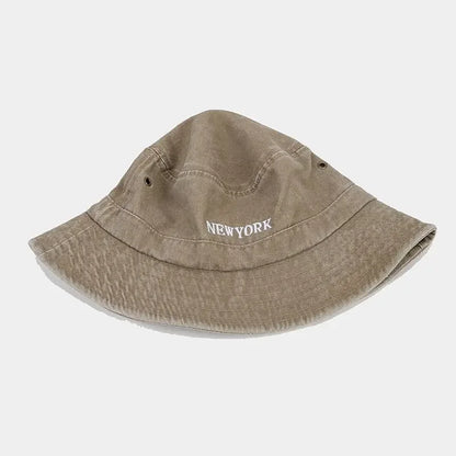 Spring Cotton Letter Travel Bucket Hat