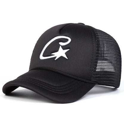 Unisex C Letter Pentagram Embroidery Baseball Net Caps