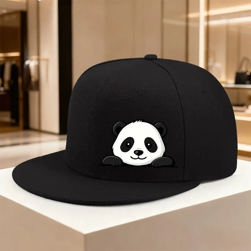 Cute Panda Head Peeking Street Style Snapback Cap