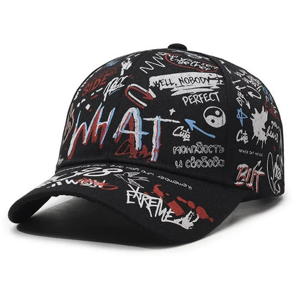 Korean Graffiti Letter Print Baseball Cap