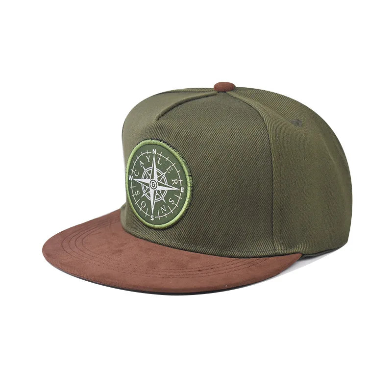 Fashion Embroidery Flat Brim Snapback Cap