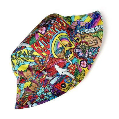 Flowerpower Vintage Punk Reversible Bucket Hat