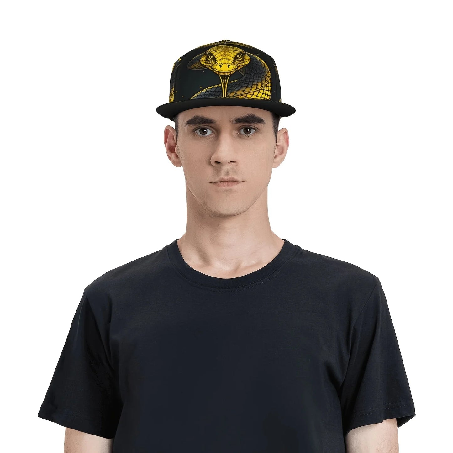 Retro Golden Snake Flat Brim Baseball Cap