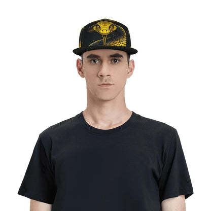 Retro Golden Snake Flat Brim Baseball Cap