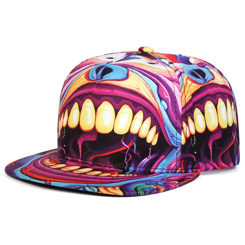 Printed Flat Edge Hip Hop Baseball Hat