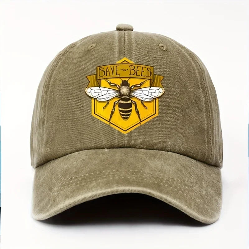 Bee Printed Adjustable Outdoor Sun Protection Baseball Cap