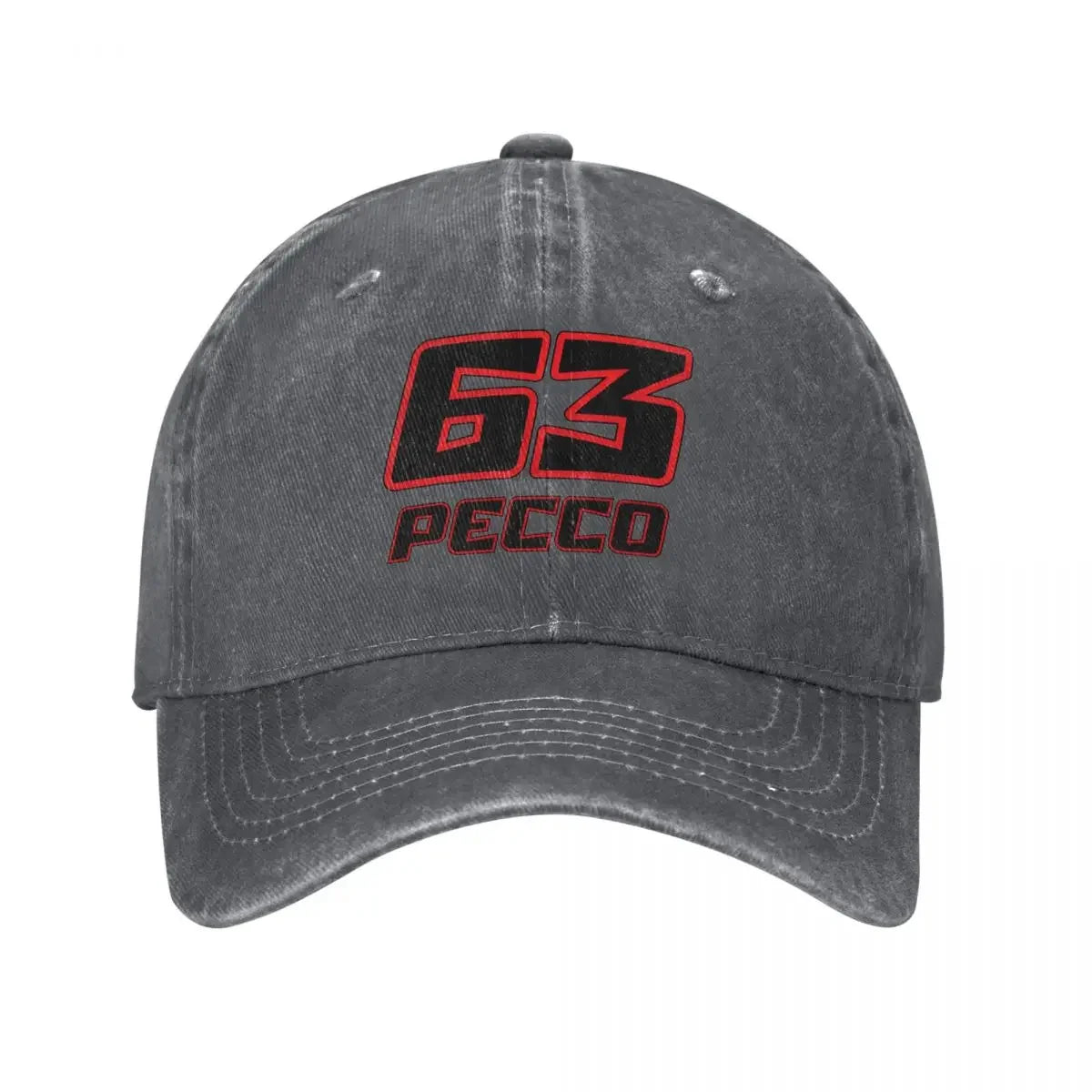 Pecco Bagnaia 63 Distressed Cotton Snapback Baseball Hat