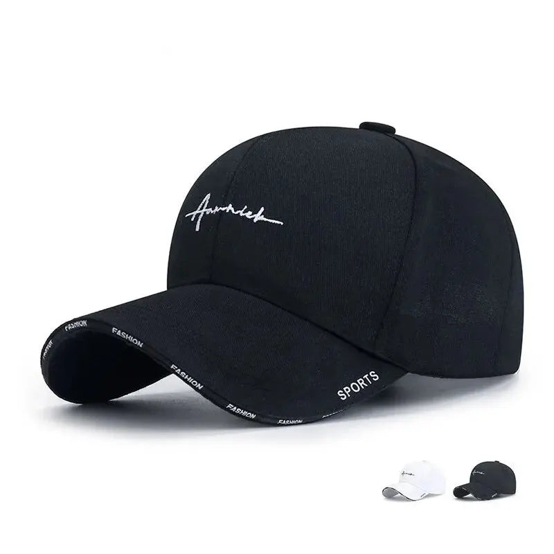 Korean Letter Embroidered Breathable Sports Baseball Cap