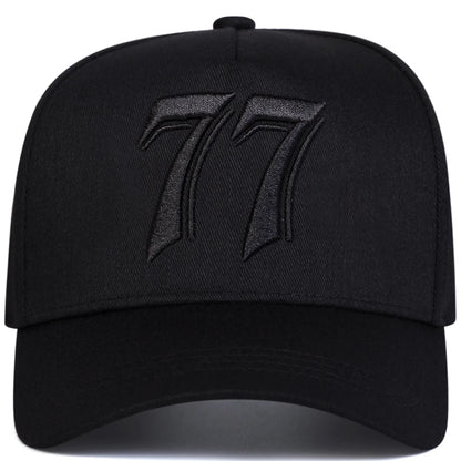 Unisex 77 Letter Embroidery Adjustable Baseball Cap