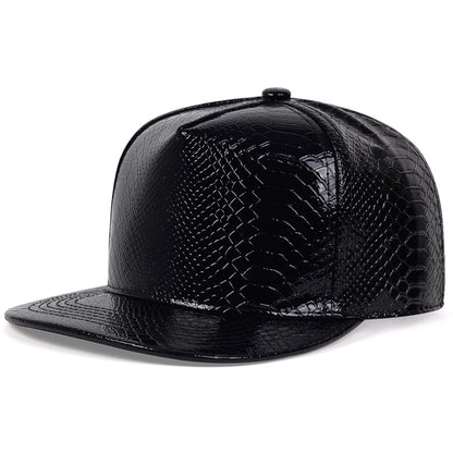 Python Pattern Leather Adjustable Hip Hop Baseball Hat