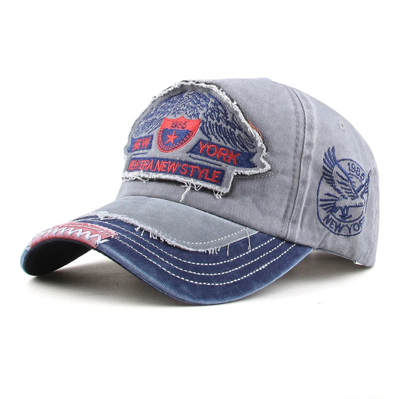 Unisex Washed Cotton Letter Adjustable Baseball Cap