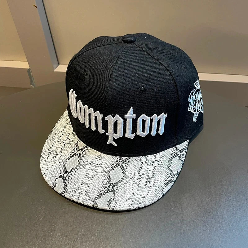Camouflage Letter Wide Brim Hip Hop Snapback Cap