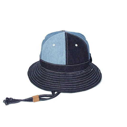 Vintage Denim Wide Brim Unisex Bucket Hat