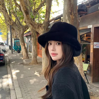Fluffy Faux Fur Winter Bucket Hat