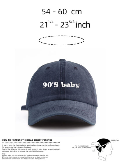 90s Baby Embroidery Washed Dad Baseball Cap