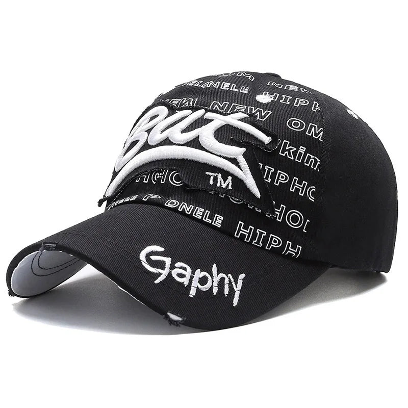 Korean Hip Hop Letter Embroidered Baseball Cap