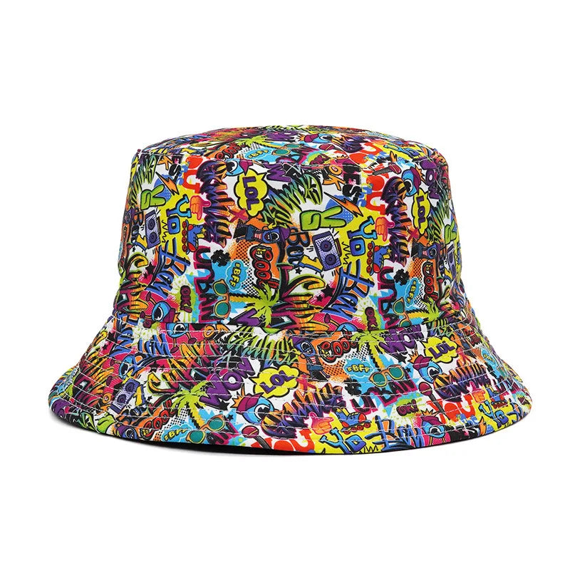 Graffiti Letter Print Bucket Hat