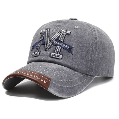 Vintage M Letter Embroidered Baseball Cap