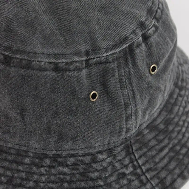 Vintage Washed Denim Wide Brim Bucket Hat