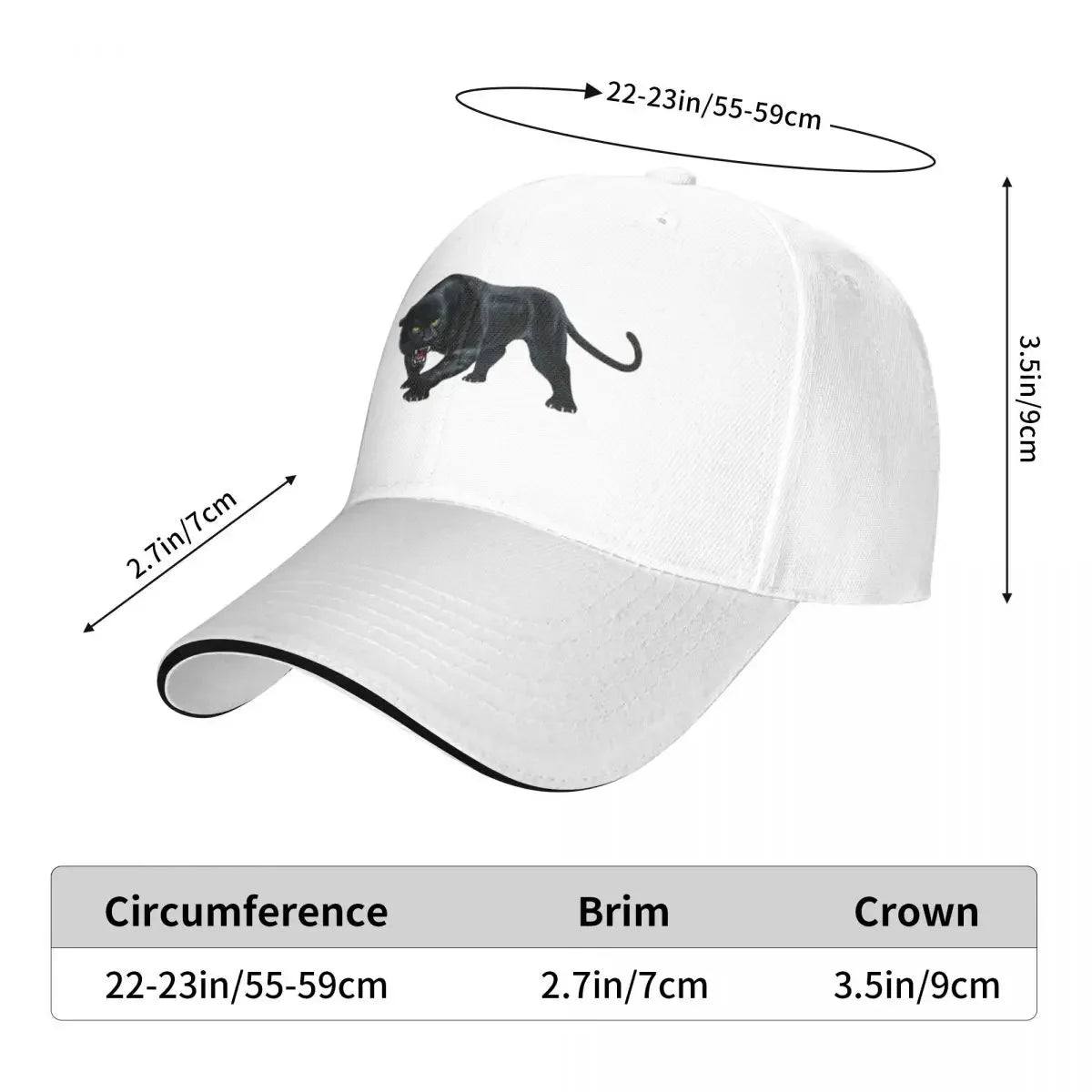 Black Panther Roaring Print Fashion Dad Baseball Cap