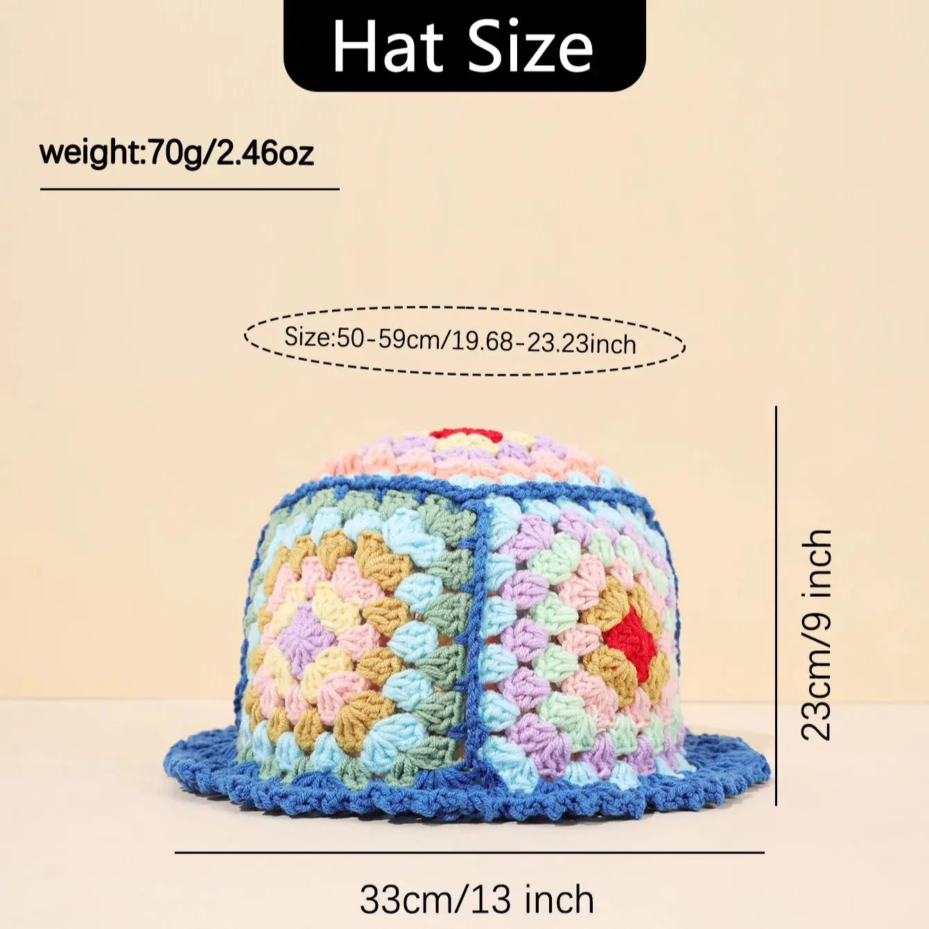 Flower Wool Knitted Insulated Double Wear Bucket Hat