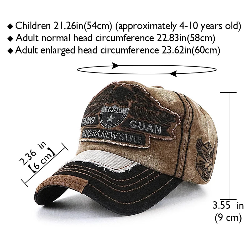 Eagle Embroidered Large Head Baseball Cap