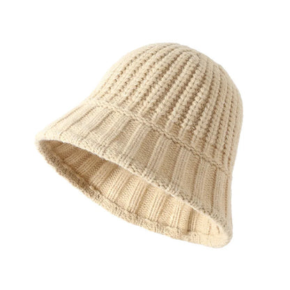Knitted Wide Brim Bucket Hat