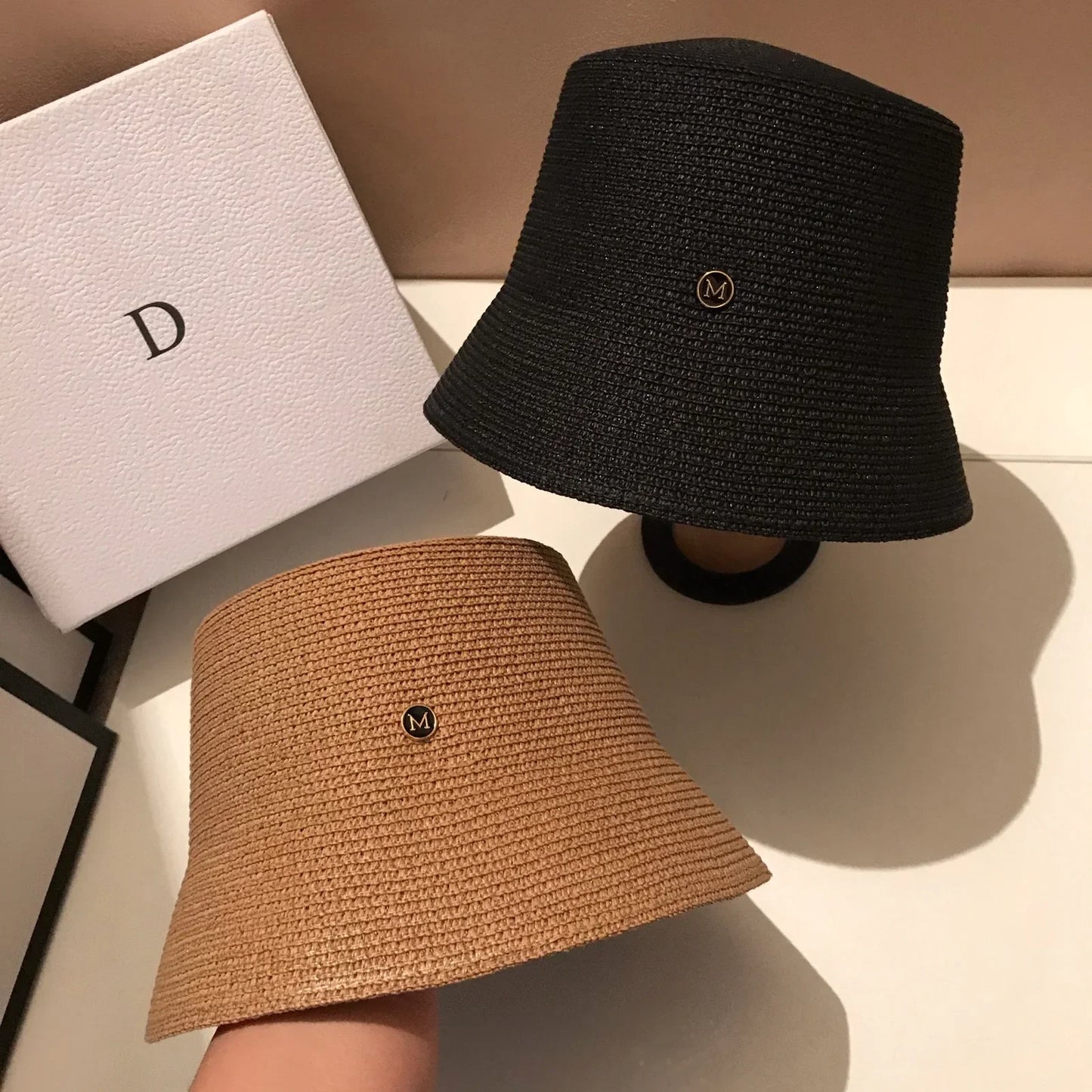 Japanese Designer Straw Weaving Bucket Hat
