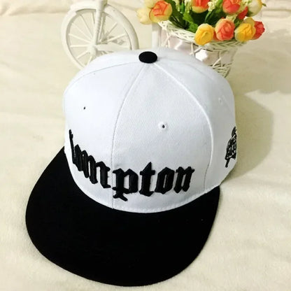 Unisex Compton Embroidered Hip Hop Snapback Cap