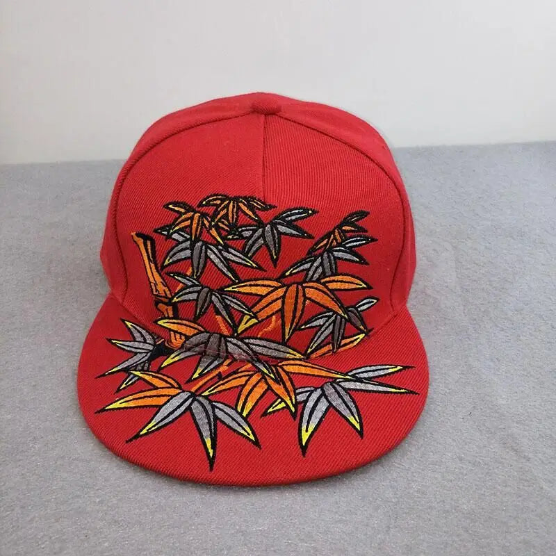 5 Panel 3D Animal Embroidery Snapback Cap