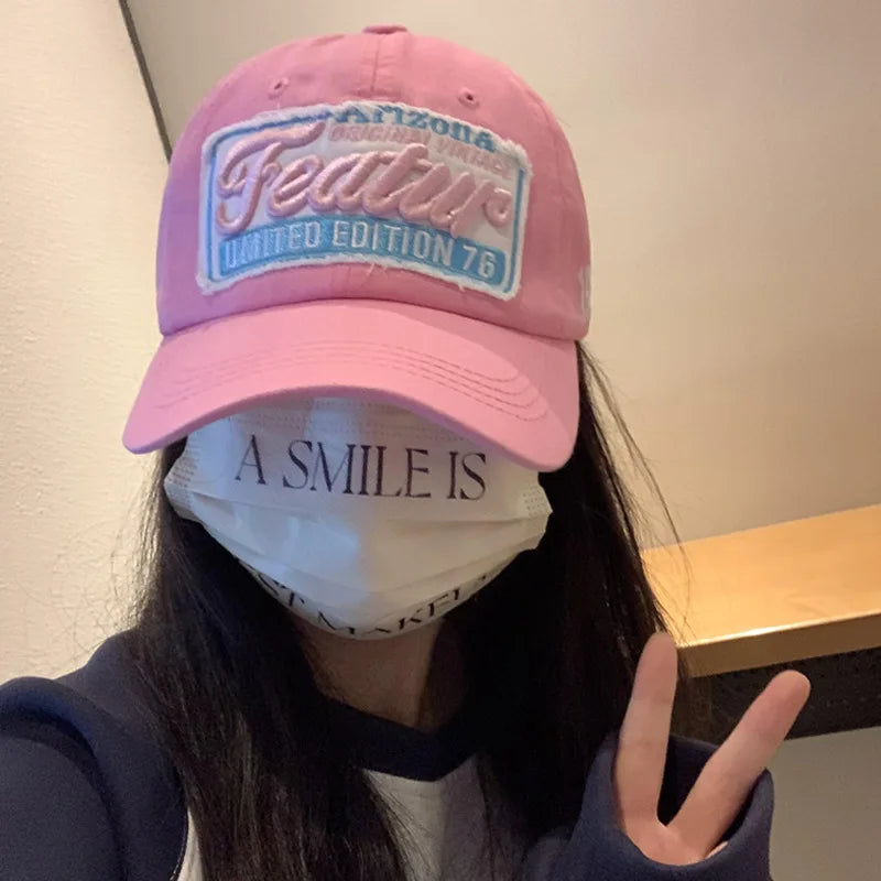 Pink Letter Hip Hop Baseball Cap