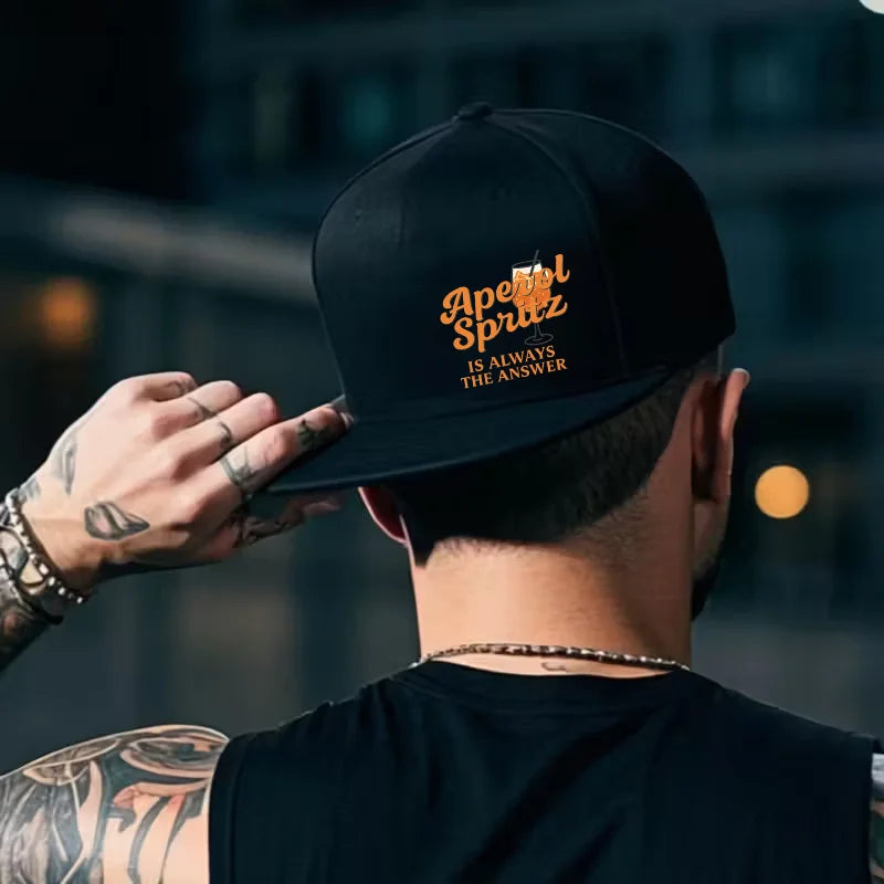 Aperol Spritz Slogan Flat Brim Snapback Cap