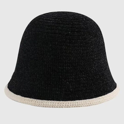 Retro Knitted Contrast Bucket Hat