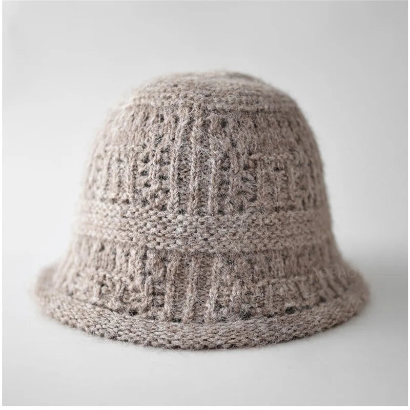 Hollow Knit Winter Bucket Hat