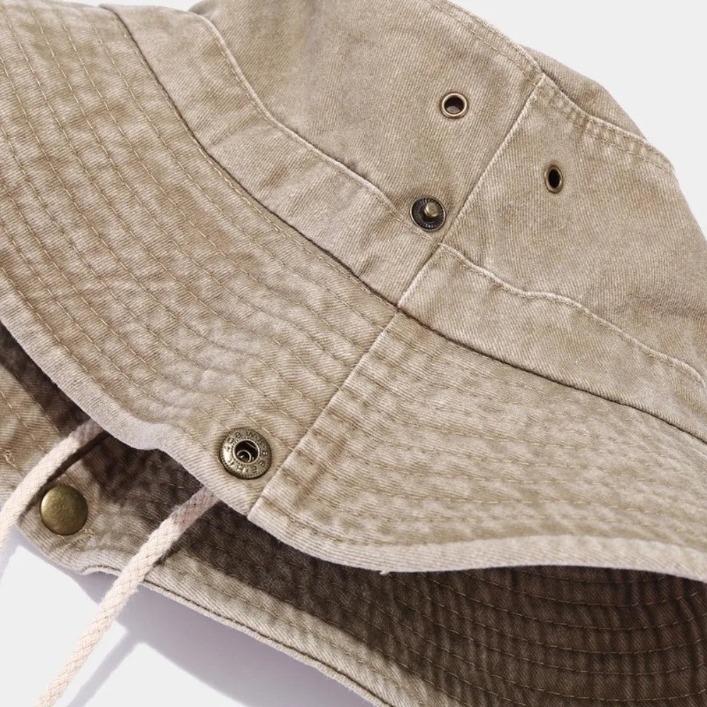 Breathable Cotton Embroidered Sunshade Bucket Hat