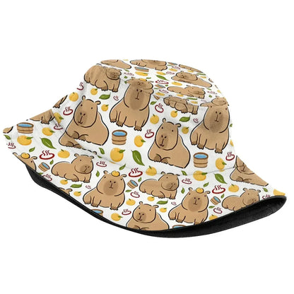 Cute Capybara Print Summer Bucket Hat