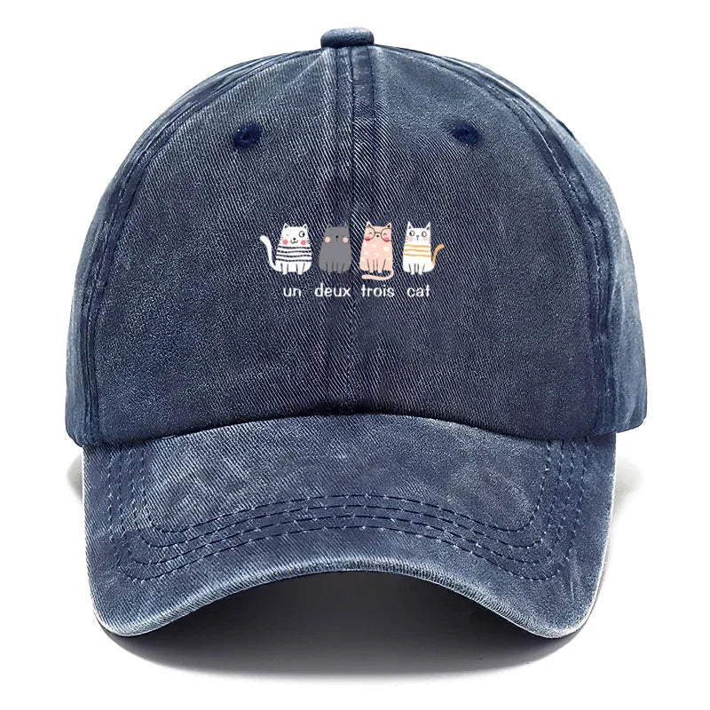 Kittens Vintage Washed Cotton Cute Streetwear Baseball Cap