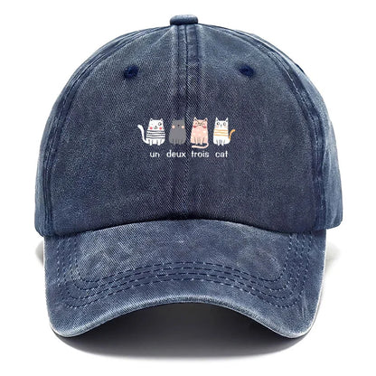 Kittens Vintage Washed Cotton Cute Streetwear Baseball Cap