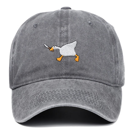 White Goose Embroidered Adjustable Baseball Cap