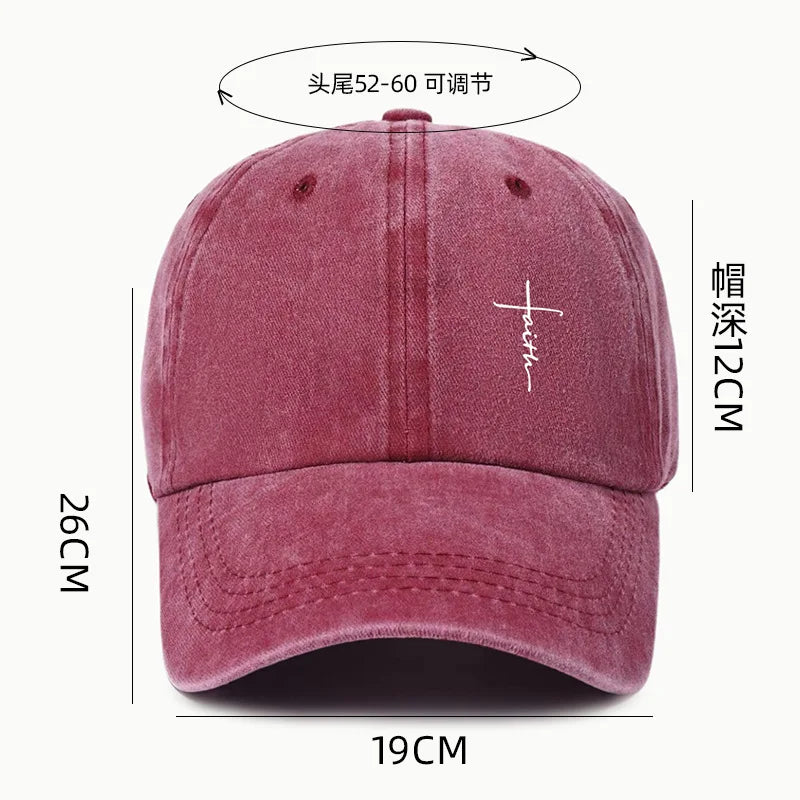 Retro Cross Print Water Resistant Washed Baseball Cap