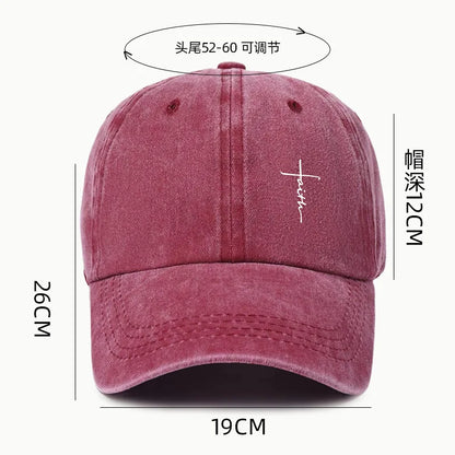Retro Cross Print Water Resistant Washed Baseball Cap
