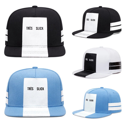 TRES SLICK Striped Flat Edge Baseball Hat