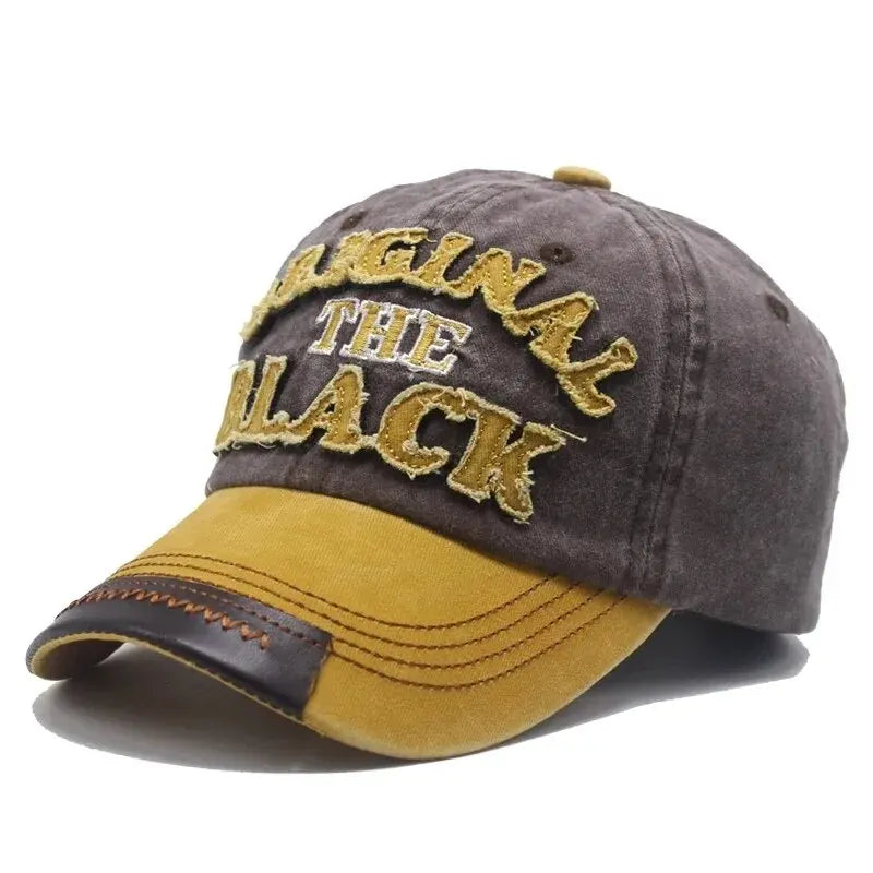 Unisex Vintage Washed Cotton Letter Embroidered Baseball Cap
