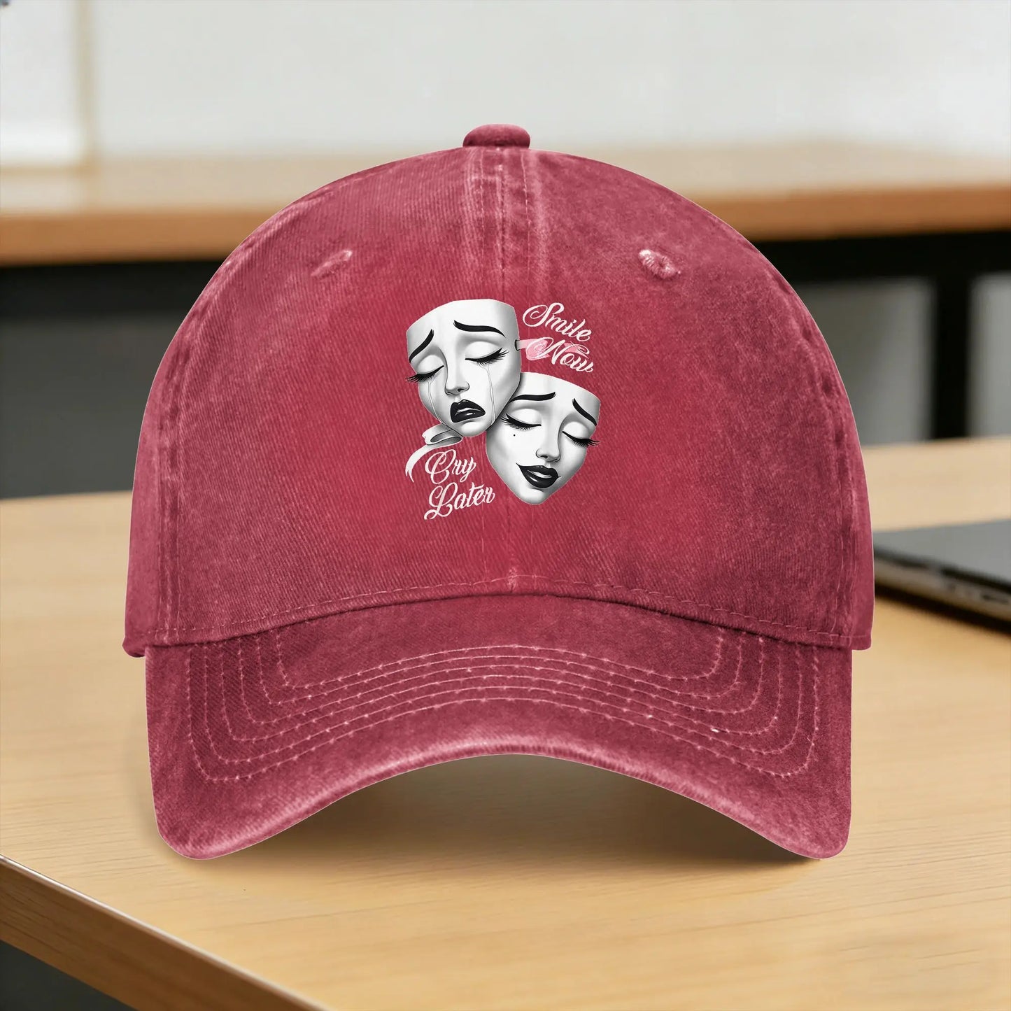 Smile Now Cry Later Mask Baseball Cap