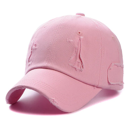 Trendy Worn Hole Streetwear Snapback Baseball Cap