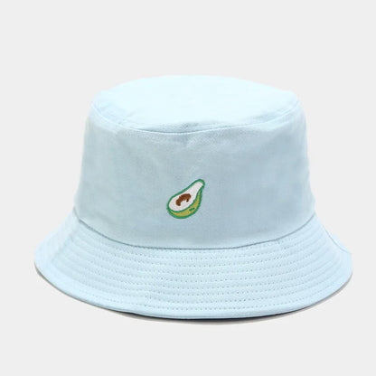 Cartoon Fruit Embroidered Cotton Bucket Hat