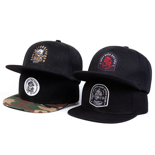 Unisex Skeleton Head Ship Anchor Embroidery Hip-hop Hats