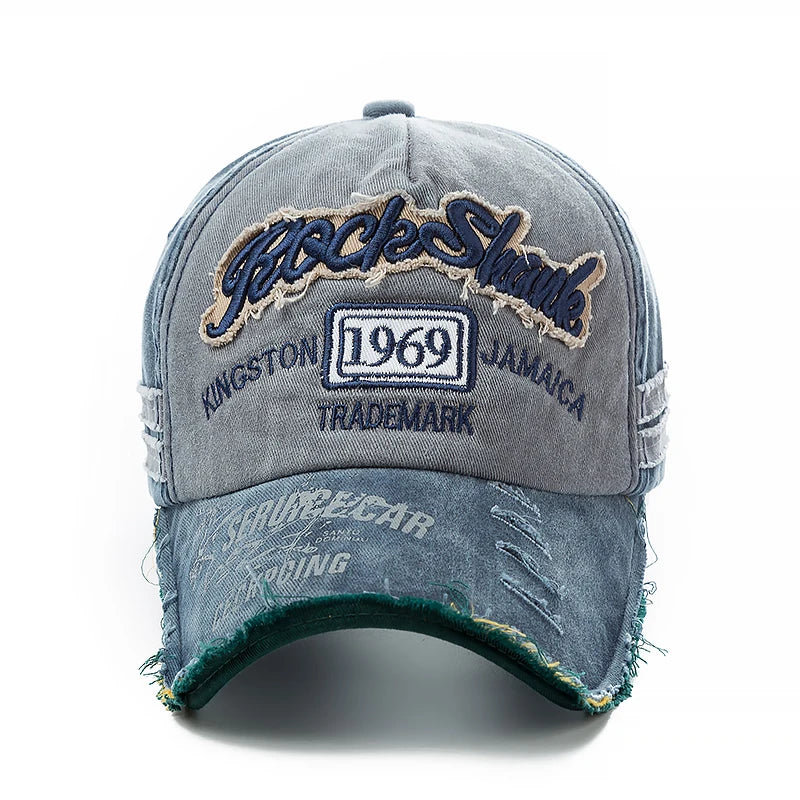 Washed Cowboy Letter Cotton Baseball Cap