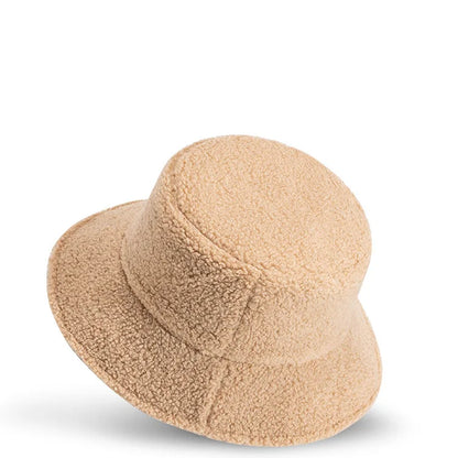 Double-Sided Corduroy Fur Winter Bucket Hat Unisex Warm Fisherman Cap