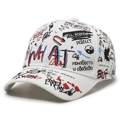 Korean Graffiti Letter Print Baseball Cap